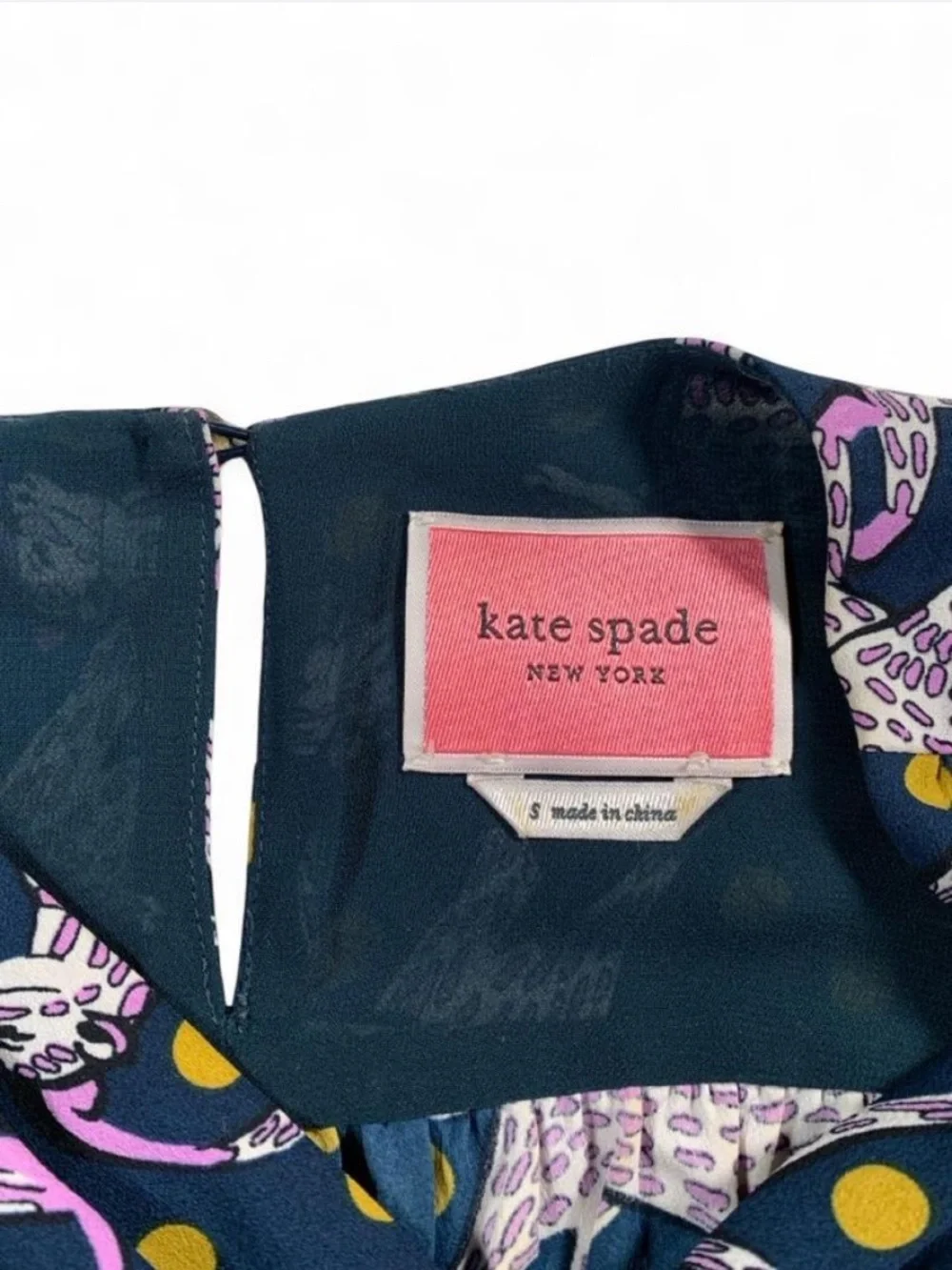 Kate Spade Panther Dot Mini Dress Puff Sleeves Tie Belt Funky Animal Print S